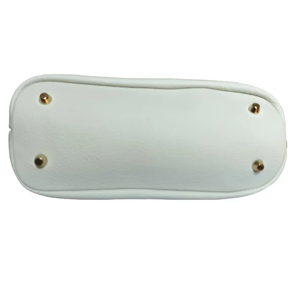 Valentina White and Tan Genuine Italian Leather Shoulder Bag NWT - Picture 5 of 8